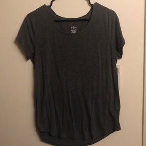 Gray Scoop Neck Tee